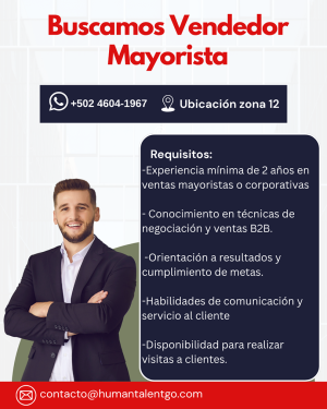 Oferta de Empleo: Vendedor Mayorista